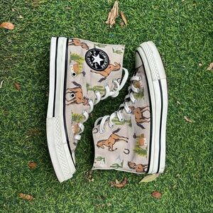 Converse Chuck 70 High “Twisted Resort”- Beige with Brown Horse & Green Accents